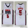 Goedkope heren retro college gestikt 5 David Robinson 6 Patrick Ewing 8 Scottie Pippen 1992 Dream Team Basketball Jersey S-XXL