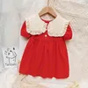 Gooporson été princesse robe pour filles Vestidos fleur broderie coréenne à manches courtes robes mignon enfant en bas âge enfants vêtements 210715