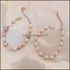 Beaded, Strands Bracelets Jewelry S2210 Fashion Bracelet Vintage Baroque Gentle Natural Pearls Beaded Drop Delivery 2021 Q6Grz