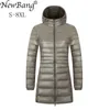 Bang 6XL 7XL 8XL Giacca da donna Large Size Long Ultra Light Down Women Winter Warm Windproof Light Coat 210910