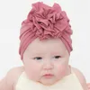 12 Colors Baby Hats Cute Girl Boy Knot Indian Big Flower Turban Headdress Cap Kids Head Wrap Solid Soft Headwrap Ribbed Cotton Infant Toddler Hairband Beanie