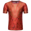 Mężczyźni Koszulka z krótkim rękawem Afryki Ubrania 2022 Moda Splash Ink Dashiki Drukuj Sukienka Koszula Streetwear Topy Trójniki Koszulki męskie