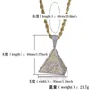 Hängsmycke Halsband Hip Hop Eye of Horus Egypten Pyramid Halsband Guldfärg Iced Out Bling Micro Pave Cubic Zirconia Charm för Men Present