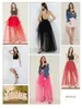 Sexy gotische zwarte tule lange petticoat in rockabilly 3 lagen hoog lage vrouw tutu rok ondertak slips bruidsaccessoires op maat gemaakt cl0036