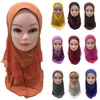 Ramadan Muslim Kids Hijab Girls One Piece Amira Islamic Child Headscarf Bön Sjal Arabera Headwear Wrap Cover Cap Mellanöstern