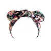 Toddler Fashion Print Bunny Ears Elastic Headband Cute Flowers Pattern Knotted Infant Hairband Clothing Decoration Birthday Gift