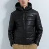 mens black down pufferjacke