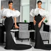 Arabiska Dubai Unik Design Aftonklänningar Cascading Ruffles Strapless Neck Mermaid Party Gowns Red Carpet Fashion Prom Quinceanera Klänning