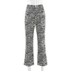 Zebra Dierlijke Print Elegante Broek Capris Harajuku Hoge Taille Broek Dames Casual Kantoorbroek Dames Streetwear 210518