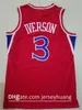 Män Vintage Allen Iverson Jersey 3 Georgetown Hoyas College Retro Svart Blå Röd Vit Gul Team Färg Stitched City Tjänade högsta kvalitet