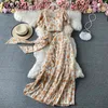 NEPLOE Bohemian Imprimir 2 PCS Mulheres Set B Neck Flare Short Manga Short Shirt + Cintura Alta Cintura Mermaid Sala de Verão Suites 210510