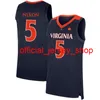 NCAA Virginia Cavalier College Basketbal Jersey Justin McKoy Jersey Sam Hauser Wally Walker Tomas Woldetensae Barry Parkhill Custom Stitch