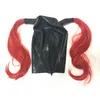 Hauben aus 100 % reinem Latex mit doppelten Filament-Perücken, Gummi-Fetisch-Masken, handgefertigte Cosplay-Party-Wear253z