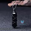 Pendulum dubbelterminerad obsidian ädelsten charm pendant mode presentkristall