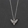 Collier papillon tête de mort entière, Mini pendentif mignon pour femmes, païen avec carte, bijoux cadeau pour hommes