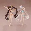 Frigör Nekopara Chocola Vanilla Swimsuit ver. PVC Action Figur Japanese Anime Figure Collection Model Toys Doll Gift Q0722