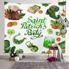 St.Patrick's Günü Parti Backdrop Goblen Duvar Asılı 150 * 150 cm Polyester İrlandalı Festivali Fotoğraf Arkaplan