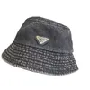 Dam triangel Sommar hattar och herr Kepsar Patchwork Tvättad cowboy Bucket Hat Hip Hop Solid Bred Brätte Bomullsfiskare Strand Fiskekeps