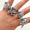 Fashion 20/30/50/100pcs animal head ring Gothic style Punk Tough Guy vintage mix metal band fit Men and Women Jewelry Gift Cluster rings