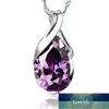 New S925 Silver Necklace Angel Tears Crystal Purple Pendant Necklace For Woman Charm Jewelry Gift Factory price expert design Quality Latest Style Original Status