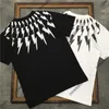 Sommar mens krage vit svart geometri Print Tshirt Kortärmad T-shirt Designer T Shirt Camisetas T-shirts Unex Tops Tee