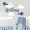 Yoyoyu Mur Mur Nom Custom Boy Nom Airplane Vinyle Sticker mural amovible DIY Nom d'avion pour enfants Chambre Mural Murale Décor Gy27 211112