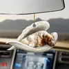 Keychains Auto Interiör Tillbehör HUNG PREDAMENT SOVING ANGEL DOGS MODEL CAR HEM SHOWCASE Akryl Hanging PendantKeychains