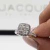 Classici anelli in argento sterling 925 quadrati da 4 ct con diamanti creati per matrimonio, fidanzamento, cocktail, topazio, anelli con pietre preziose per gioielli da donna