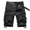 Men Cargo Shorts Baggy Multi Pocket Men Shorts Pants Straight Loose Military Tactical Short for Men Big Size No Belt 210524