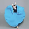 Belly Dance Chiffon Womens 17Color Solid 720 graders pendel kjol Gypsy Long S Dancer Practice Wear Purple Gold 210619