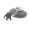 Metal Black French Bulldog Key Chain Cute Dog Animal Keychains Keyrings Women Bag Charm Pet Jewellery Gift Whole Bulk Lots197s