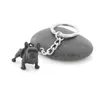 Métal Noir Bouledogue Français Porte-clés Mignon Chien Animal Porte-clés Porte-clés Femmes Sac Charme Pet Bijoux Cadeau En Vrac Lots263T