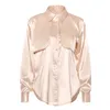 Long Sleeve Chic Satin Blouse Shirts Women Fashion Streetwear Ladies Office Work Tops Autumn Winter Top 210427