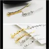 Clip Barrettes Gioielli Drop Delivery 2021 Lettera Happy Smile Love Merci 1 forma con oro e argento placcato per le donne Fashion Hair Clip Gift