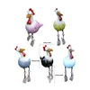 ヤードアートの装飾鶏の庭の芝生​​のプラグ鶏の酉の装飾品鶏の鳥の彫像エッジシリアル屋内屋外裏庭の装飾210727