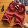 Sommar shorts män casual trunks fitness träning strand man andas bomull gym kort byxor 210716