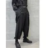 Men Japan Streetwear Punk Gothic Bandage Casual Harem Pant Male Vintage Hip Hop Wide Leg Trousers Stage Clothing Kimono 210715