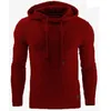 Våren män hooded långärmad hoodies varm solid hooded tröja fitness hoodies män tye färg sweatshirt 210515