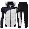 Tute da uomo firmate Set Primavera Autunno Felpa con cappuccio a maniche lunghe Cerniera Pantaloni da jogging Patchwork Fitness Run Suit Abbigliamento casual