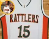 # 15 Баскетбольная майка DeMarcus Cousins Rattlers (домашняя) Футболка средней школы в стиле ретро с любым номером и именем.