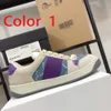 dam Platta Casual skor kvinnor Reseläder snörning sneaker 100% kohud Sneakers mode Bokstäver kvinna vit brun sko plattform män gym sneakers Stor storlek 35-42-45