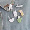 Enamel Animal Cat Pins broszka z kreskówki Pin Lapel For Women Men Top Dress Cosage Fashion Jewelry Will and Sandy