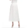 Мода белая серебристая высокая талия вечеринка носить макси женское женское плиссированные юбки нового стиля женские дамы длинные летняя юбка 210412
