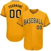 Custom Gold Black-White-2 Authentic Throwback Rib-Knit Baseball Jersey Shirt