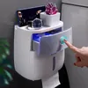Porte-papier hygiénique étanche serviettes en plastique mural salle de bain étagère boîte de rangement Portable rouleau