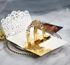 3D Düğün Davetiyesi Kartları Lazer Gelin Ve Damat Yansıtıcı Altın Davetiyeler için Düğün Nişan W-00967 Oymak