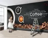 3D 벽지 바 커피 숍 벽 종이 유럽과 미국 HD 디지털 인쇄 습기 장식 그림 벽화 벽지