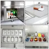 CE CE ETL امتياز المطبخ مقالي مربع مزدوج مع 10 خزانات التبريد آلة الآيس كريم المقلي