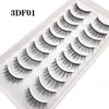 10 par/set 3D Faux Mink Lashes Fluffy Soft Wispy Volume Natural Long False Eyelashes Återanvändbara falska ögonfransförlängningsverktyg