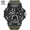 Smael Sport klockor för män Vattentät LED Digital Militär Watch Mens Armbandsur Clock Man 1545C Montre Homme Relogio Masculino x0524